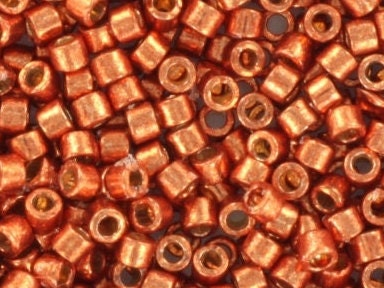 Miyuki Delica beads duracoat galvanized pink blush, 5g 11/0 DB 1837, Miyuki Delica copper, metallic orange, japanese beads, Seed beads