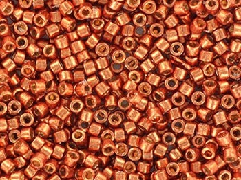 Miyuki Delica beads duracoat galvanized pink blush, 5g 11/0 DB 1837, Miyuki Delica copper, metallic orange, japanese beads, Seed beads