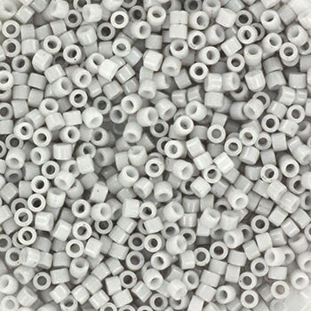 Miyuki Delica beads opaque light smoke, 5g 11/0 DB 1498, cylindrical beads, 1.6mm beads, light gray beads, Miyuki opaque pale gray DB1498