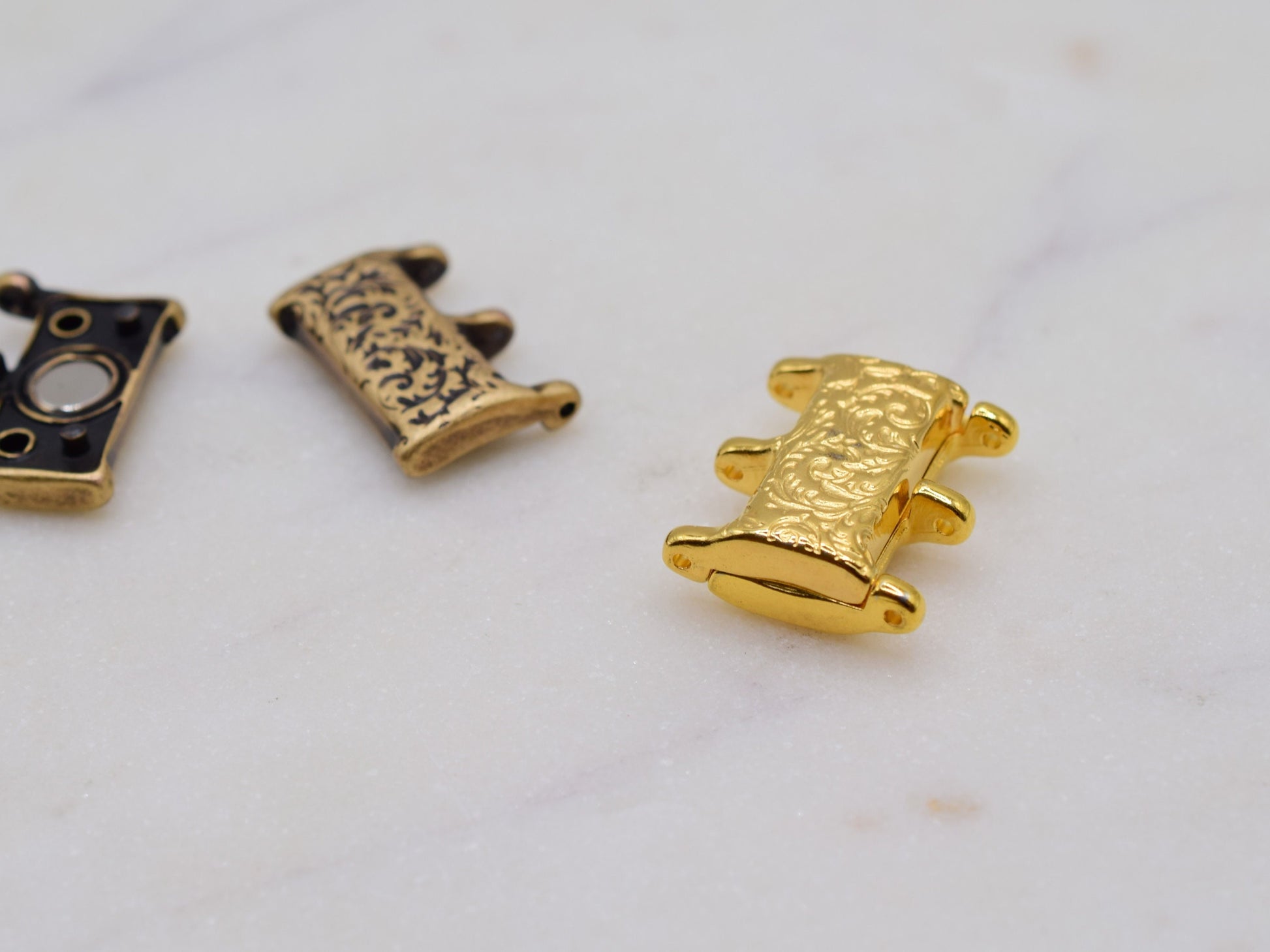 Magnetic clasp for Miyuki Seed Beads 8/0, Cymbal Elements Nisida III, Gold plated, Antique brass, Rosé Gold, Silver plated