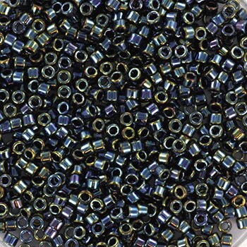 Miyuki Delica beads metallic iris gunmetal, color DB 6, size 11/0, japanese beads, Miyuki DB6, Miyuki cylindrical beads, Miyuki black