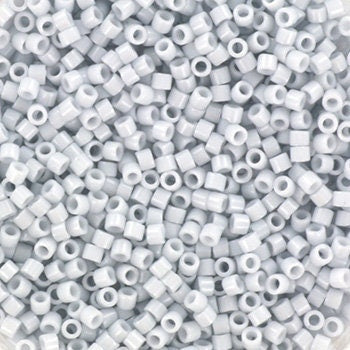 Miyuki Delica beads opaque luster light gray, size 11/0 color 209, Japanese beads, cylindrical beads, Miyuki gray, Miyuki DB209