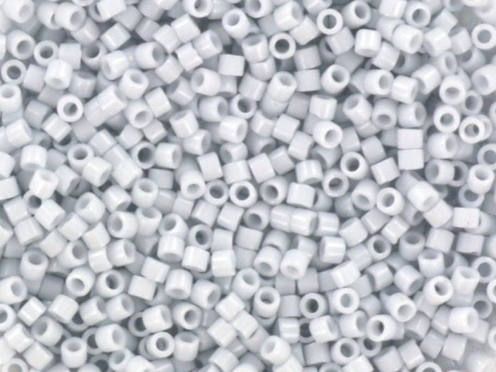 Miyuki Delica beads opaque luster light gray, size 11/0 color 209, Japanese beads, cylindrical beads, Miyuki gray, Miyuki DB209