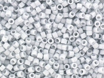 Miyuki Delica beads opaque luster light gray, size 11/0 color 209, Japanese beads, cylindrical beads, Miyuki gray, Miyuki DB209