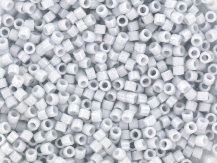 Miyuki Delica beads opaque luster light gray, size 11/0 color 209, Japanese beads, cylindrical beads, Miyuki gray, Miyuki DB209