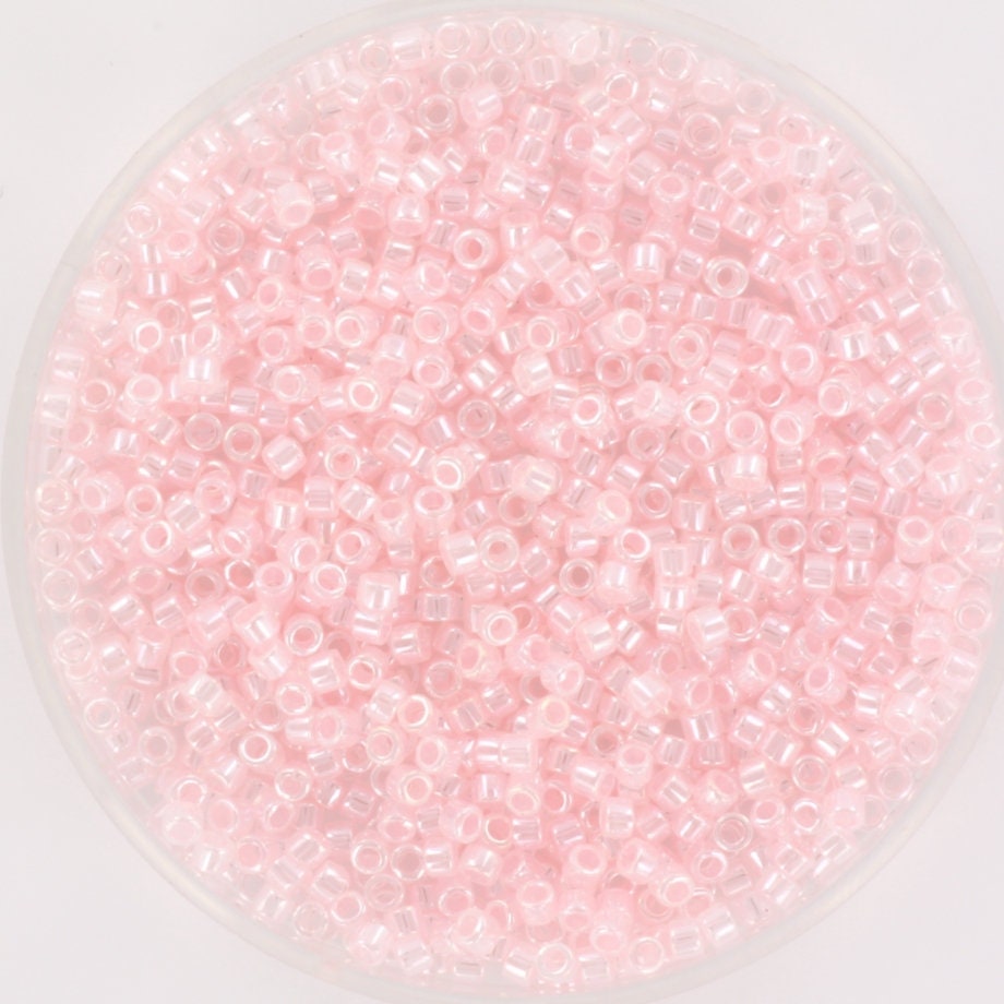 Miyuki Delica beads ceylon baby pink, size 11/0 color DB 234, Japanese beads, cylindrical beads, Miyuki pink luster, Miyuki DB234