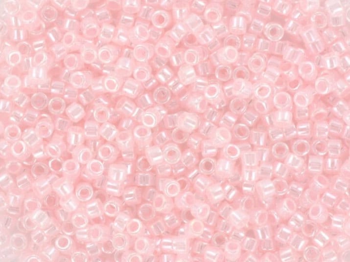 Miyuki Delica beads ceylon baby pink, size 11/0 color DB 234, Japanese beads, cylindrical beads, Miyuki pink luster, Miyuki DB234