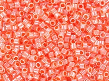 Miyuki Delica beads ceylon salmon, size 11/0 color DB 235, Japanese beads, cylindrical beads, Miyuki pink luster, Miyuki DB235