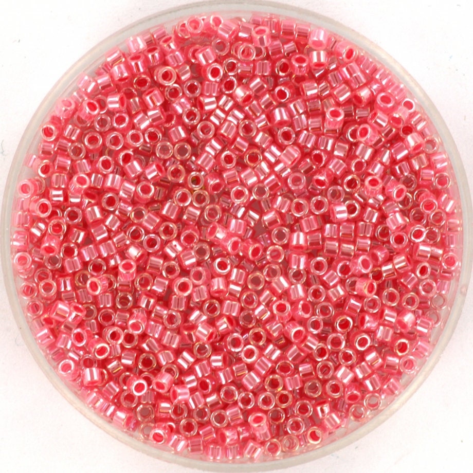 Miyuki Delica beads ceylon carnation pink, size 11/0 color DB 236, Japanese beads, cylindrical beads, Miyuki pink luster, Miyuki DB236