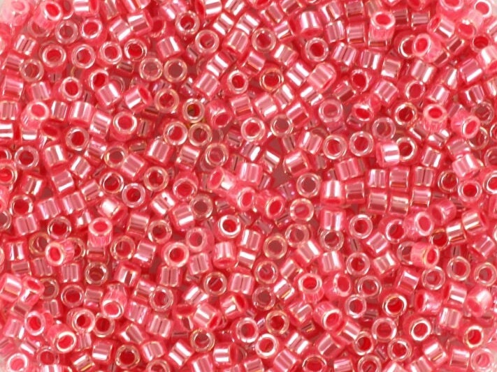 Miyuki Delica beads ceylon carnation pink, size 11/0 color DB 236, Japanese beads, cylindrical beads, Miyuki pink luster, Miyuki DB236