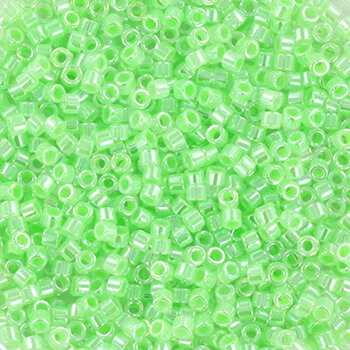 Miyuki Delica beads ceylon mint green, size 11/0 color DB 237, Japanese beads, cylindrical beads, Miyuki green luster, Miyuki DB237