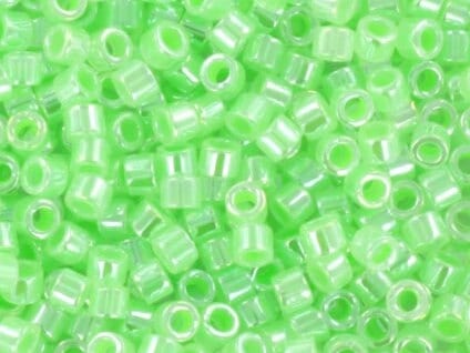 Miyuki Delica beads ceylon mint green, size 11/0 color DB 237, Japanese beads, cylindrical beads, Miyuki green luster, Miyuki DB237