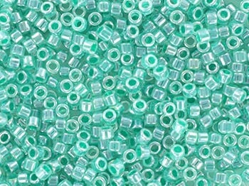 Miyuki Delica beads ceylon aqua green, size 11/0 color DB 238, Japanese beads, cylindrical beads, Miyuki teal luster, Miyuki DB238