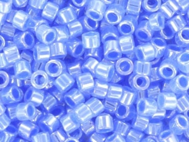 Miyuki Delica beads ceylon dark sky blue, size 11/0 color DB 240, Japanese beads, cylindrical beads, Miyuki blue luster, Miyuki DB240