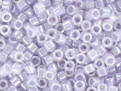 Miyuki Delica beads ceylon pale violet, size 11/0 color DB 241, Japanese beads, cylindrical beads, Miyuki purple luster, Miyuki DB241