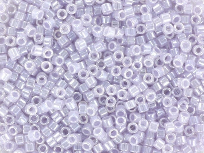 Miyuki Delica beads ceylon pale violet, size 11/0 color DB 241, Japanese beads, cylindrical beads, Miyuki purple luster, Miyuki DB241