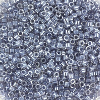 Miyuki Delica beads ceylon silver gray, size 11/0 color DB 242, Japanese beads, cylindrical beads, Miyuki gray luster, Miyuki DB242