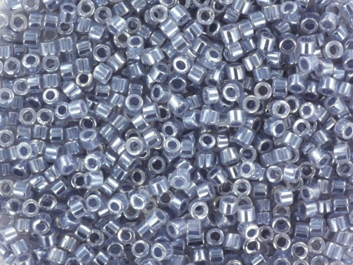 Miyuki Delica beads ceylon silver gray, size 11/0 color DB 242, Japanese beads, cylindrical beads, Miyuki gray luster, Miyuki DB242