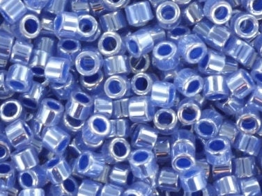 Miyuki Delica beads ceylon blue, size 11/0 color DB 243, Japanese beads, cylindrical beads, Miyuki dark blue luster, Miyuki DB243