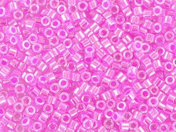 Miyuki Delica beads ceylon hot pink, size 11/0 color DB 247, Japanese beads, cylindrical beads, Miyuki pink luster, Miyuki DB247