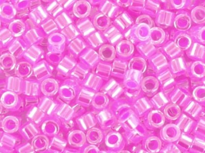 Miyuki Delica beads ceylon hot pink, size 11/0 color DB 247, Japanese beads, cylindrical beads, Miyuki pink luster, Miyuki DB247