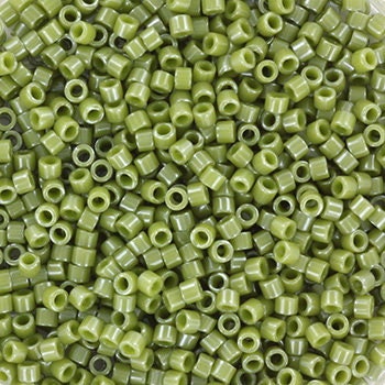 Miyuki Delica beads opaque luster cactus, size 11/0 color DB 263, Japanese beads, cylindrical beads, Miyuki Delica green, Miyuki DB263