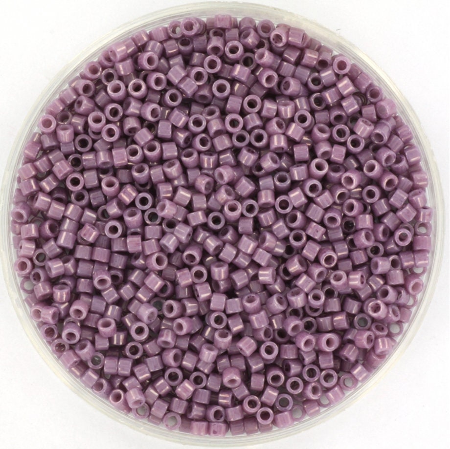 Miyuki Delica beads opaque luster mauve, size 11/0 color DB 265, Japanese beads, cylindrical beads, Miyuki Delica purple, Miyuki DB265