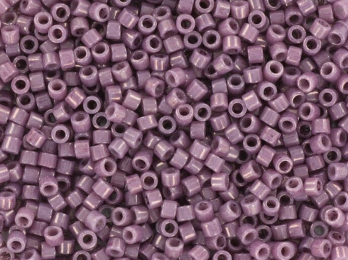 Miyuki Delica beads opaque luster mauve, size 11/0 color DB 265, Japanese beads, cylindrical beads, Miyuki Delica purple, Miyuki DB265