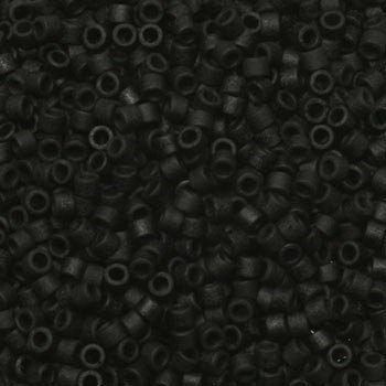 Miyuki Delica beads opaque matte black, size 11/0 color DB 310, Japanese beads, cylindrical beads, Miyuki DB310