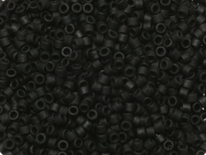 Miyuki Delica beads opaque matte black, size 11/0 color DB 310, Japanese beads, cylindrical beads, Miyuki DB310