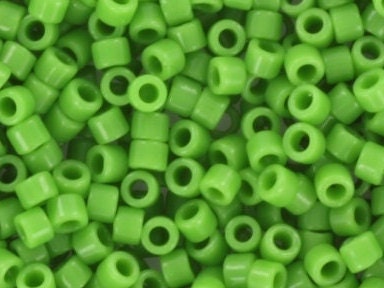 Miyuki Delica beads opaque green, 5g 11/0 color DB 724, cylindrical beads, Miyuki opaque dark green DB724,