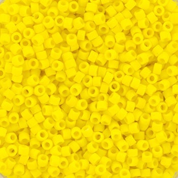 Miyuki Delica beads opaque matte yellow, size 11/0 color DB 751, Japanese beads, cylindrical beads, Miyuki DB751