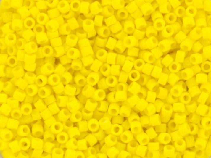 Miyuki Delica beads opaque matte yellow, size 11/0 color DB 751, Japanese beads, cylindrical beads, Miyuki DB751