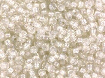 10g Miyuki seed beads 11/0, fancy lined soft white 3637, japanese beads, size 2mm beads, Miyuki round beads, Miyuki transparent