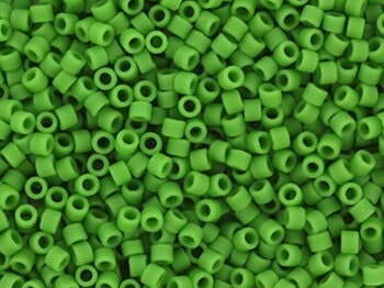 Miyuki Delica beads opaque matte green, size 11/0 color DB 754, Japanese beads, cylindrical beads, Miyuki DB754