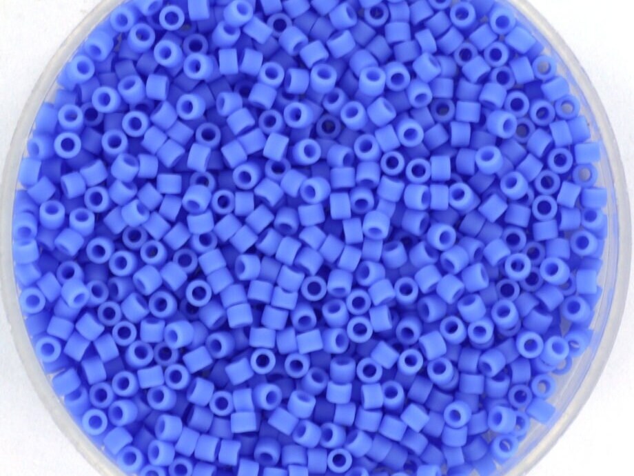 Miyuki Delica beads opaque matte periwinkle, size 11/0 color DB 760, Japanese beads, cylindrical beads, Miyuki DB760, Miyuk delica blue