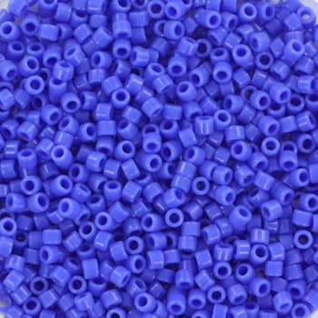 Miyuki Delica beads opaque cyan blue, 5g 11/0 color DB 1138, cylindrical beads, dark blue Miyuki DB1138, delphinium blue beads