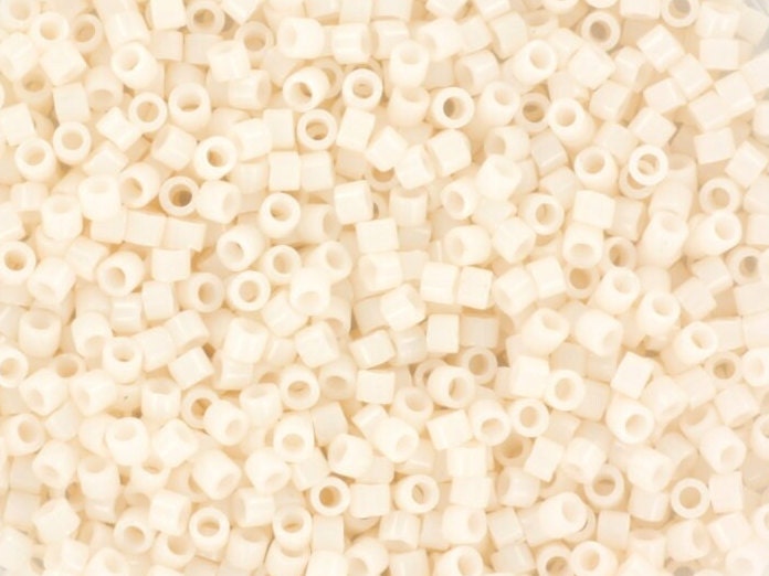 Miyuki Delica beads opaque bisque white, 5g 11/0 DB 1490, cylindrical beads, japanese beads, Miyuki opaque cream DB1490, off white