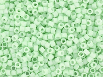 Miyuki Delica beads opaque matte light mint, 5g 11/0 DB1516, cylindrical beads, light green Miyuki, color DB 1516, pastel green