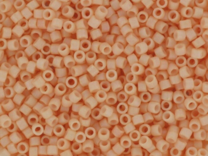 Miyuki Delica beads opaque matte ab light peach, 5g 11/0 DB1522, cylindrical beads, light pink Miyuki, color DB 1522, pastel pink