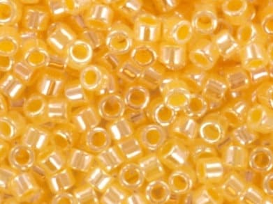 Miyuki Delica beads ceylon light daffodil, size 11/0 color DB 233, Japanese beads, cylindrical beads, Miyuki yellow luster, Miyuki DB233