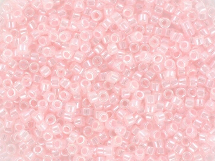 Miyuki Delica beads ceylon baby pink, size 11/0 color DB 234, Japanese beads, cylindrical beads, Miyuki pink luster, Miyuki DB234