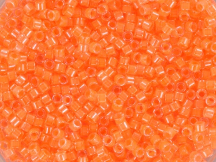 Miyuki Delica beads luminous creamsicle, 5g 11/0 color DB 2033, cylindrical beads, Miyuki orange beads, Miyuki neon orange