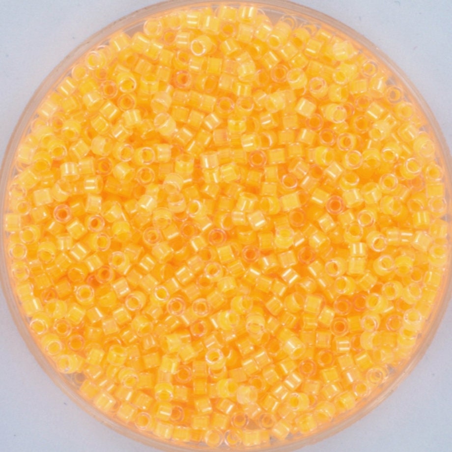 Miyuki Delica beads luminous sun glow, 5g 11/0 color DB 2032, cylindrical beads, Miyuki yellow beads, Miyuki neon orange