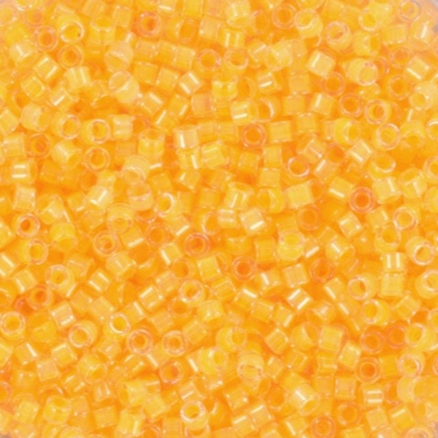 Miyuki Delica beads luminous sun glow, 5g 11/0 color DB 2032, cylindrical beads, Miyuki yellow beads, Miyuki neon orange