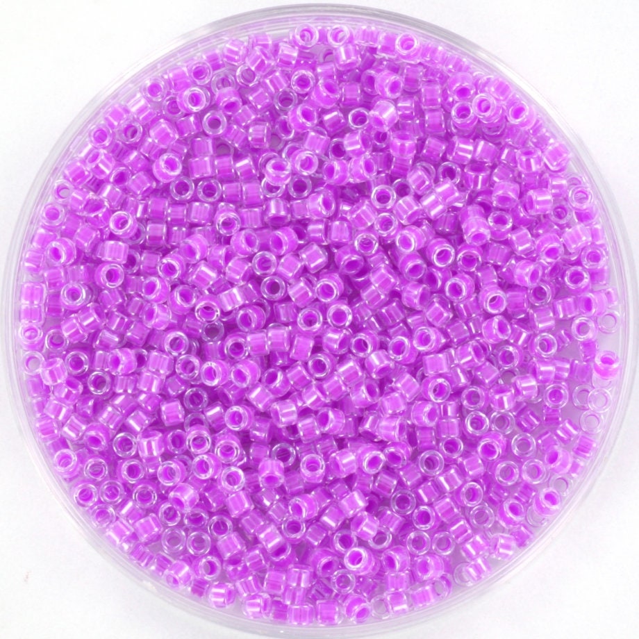 Miyuki Delica beads luminous plum crazy, 5g 11/0 color DB 2038, cylindrical beads, Miyuki purple beads, Miyuki neon violet