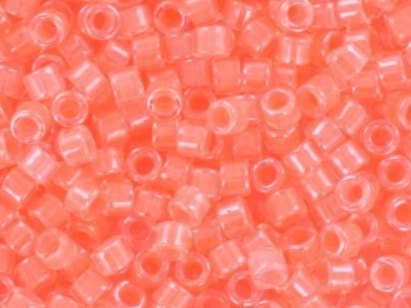 Miyuki Delica beads luminous flamingo, 5g 11/0 color DB 2034, cylindrical beads, Miyuki pink beads, Miyuki neon orange