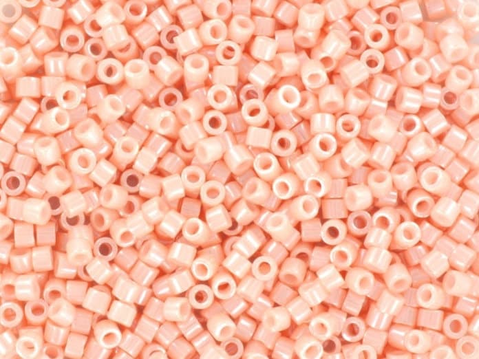 Miyuki Delica beads opaque ceylon light salmon, 5g 11/0 DB1533, cylindrical beads, light pink Miyuki, color DB 1533, pastel pink