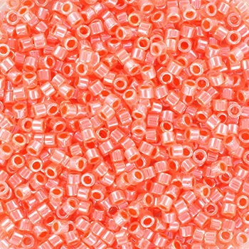 Miyuki Delica beads ceylon salmon, size 11/0 color DB 235, Japanese beads, cylindrical beads, Miyuki pink luster, Miyuki DB235