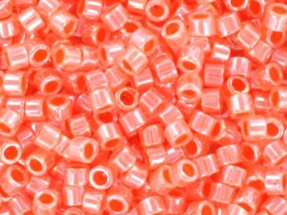 Miyuki Delica beads ceylon salmon, size 11/0 color DB 235, Japanese beads, cylindrical beads, Miyuki pink luster, Miyuki DB235